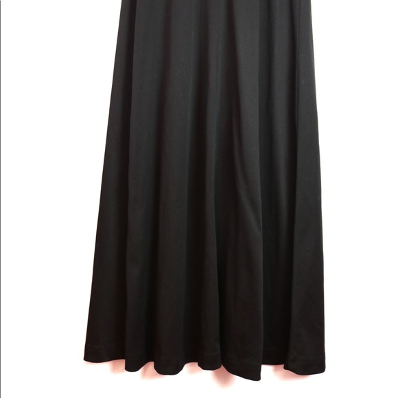 🍓VINTAGE 70s Disco Silver Black Glam Maxi Dress - Picture 5 of 8